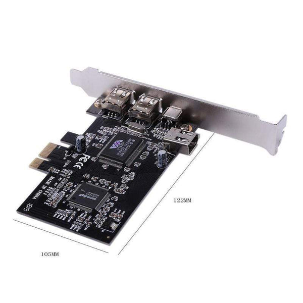 Planet Gates 3 External Ports Card 1394A 2.5GB Expansion Card PCI-E to IEEE 1394 1x 4Pin 2x 6Pin DV Adapter