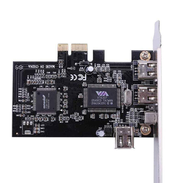 Planet Gates 3 External Ports Card 1394A 2.5GB Expansion Card PCI-E to IEEE 1394 1x 4Pin 2x 6Pin DV Adapter
