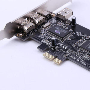 Planet Gates 3 External Ports Card 1394A 2.5GB Expansion Card PCI-E to IEEE 1394 1x 4Pin 2x 6Pin DV Adapter