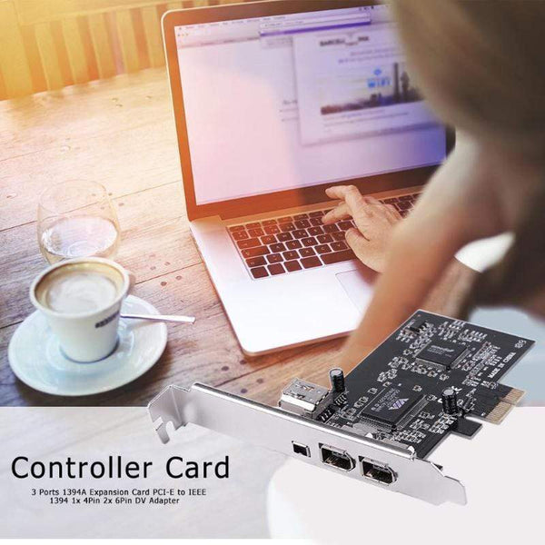 Planet Gates 3 External Ports Card 1394A 2.5GB Expansion Card PCI-E to IEEE 1394 1x 4Pin 2x 6Pin DV Adapter