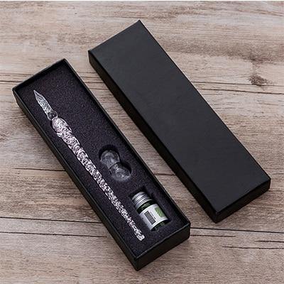 Planet Gates 3 Glass Dip Pen Signature Pen Fountain Pens Bussiness Offices School Stationery Gift Set Pen + Ink Set