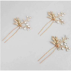 Planet Gates 3 Hair Pins Gold Bridal Hair Combs Leaf Hairpins Wedding Hair Accessories Handmade Jewelry Crystal Headpiece Jewelry Gifts for Women