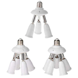 Adjustable E27 Splitter 3/4/5 Heads Lamp Base LED Light Bulb Holder Adapter Converter Socket Light Accessories
