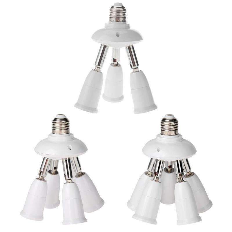 Adjustable E27 Splitter 3/4/5 Heads Lamp Base LED Light Bulb Holder Adapter Converter Socket Light Accessories