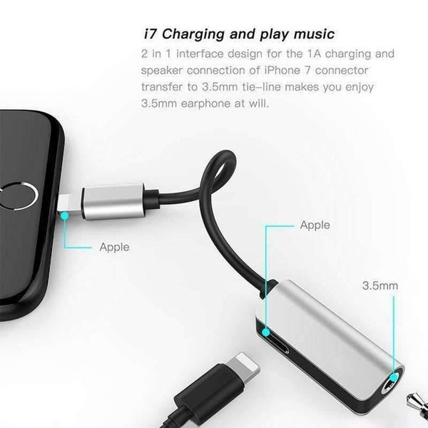 Planet Gates 3 in 1 For Lightning Adapter to 3.5mm Headphone Jack For iPhone 7 8 Charging Audio Adapter For iPhone X Charger Splitter