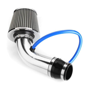 Planet Gates 3 Inch Universal Car Cold Air Intake Filter Aluminum Induction Kit Pipe Hose System Silver