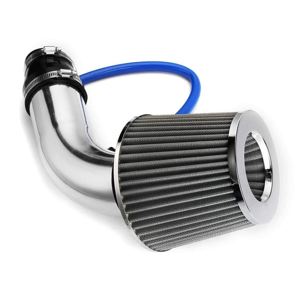 Planet Gates 3 Inch Universal Car Cold Air Intake Filter Aluminum Induction Kit Pipe Hose System Silver