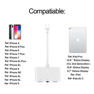 Planet Gates 3 Jack 3.5mm Audio Charger Splitter Adapter for iPhone 7 8 X 6 5 Adapter Cable Headphone Earphone Splitter Adapter