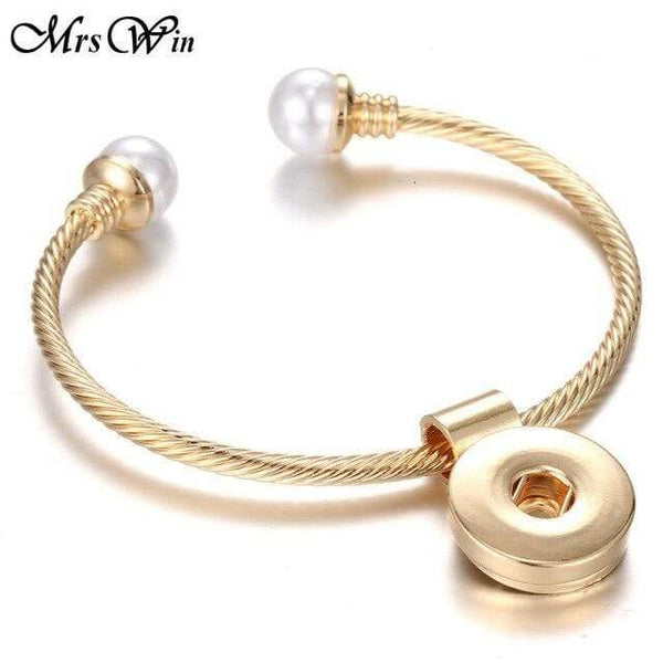Planet Gates 3 Jewelry Imitation Pearls Snap Button Bracelet Gold Silver Cuff Snap Bracelets Fit 20mm 18mm Snap Buttons Jewelry