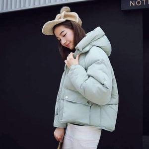 Planet Gates 3 / L Winter Jacket Women Hooded Warm Jackets Coat Female Bat Sleeve Thick Outwear Winter Coat Women Ladies Parkas Pink Color