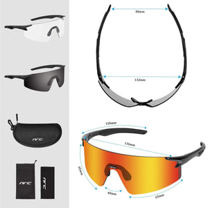 Planet Gates 3 Lens UV400 Cycling Sunglasses TR90 Sports Bicycle Glasses MTB Mountain Bike Fishing Hiking Riding Eyewear for men women