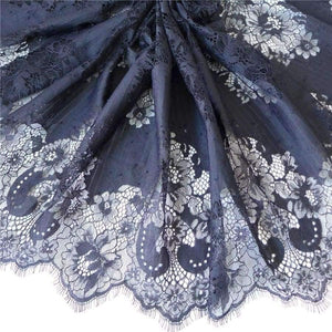 Planet Gates 3 M Embroidery French Soft Mesh Lace Fabric In Black Off White Chantilly Eyelash Lace Trim DIY Arts Crafts Sewing 40cm Wide