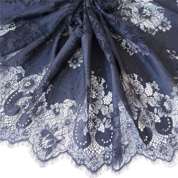 Planet Gates 3 M Embroidery French Soft Mesh Lace Fabric In Black Off White Chantilly Eyelash Lace Trim DIY Arts Crafts Sewing 40cm Wide