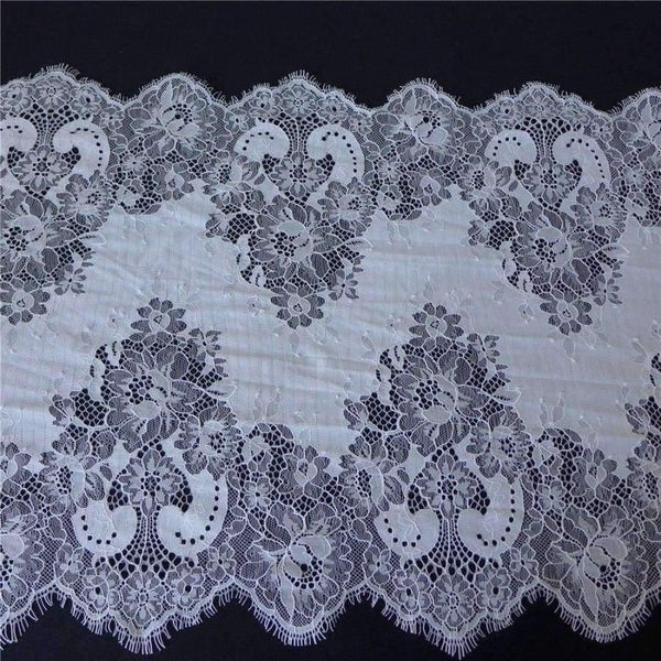 Planet Gates 3 M Embroidery French Soft Mesh Lace Fabric In Black Off White Chantilly Eyelash Lace Trim DIY Arts Crafts Sewing 40cm Wide