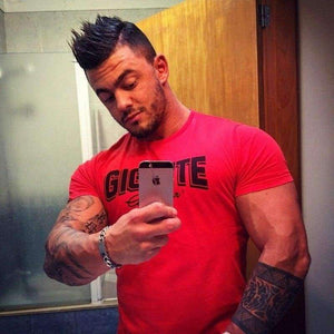 Planet Gates 3 / M Mens muscle T shirt bodybuilding fitness men tops cotton singlets Plus Big size TShirt  Short Sleeve Tshirt