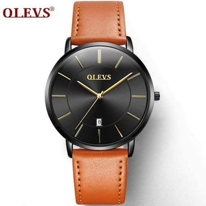 Planet Gates 3 Men Watches Luxury  Quartz Genuine Leather Strap Minimalist  Wrist Watches Waterproof High Quality Relogio