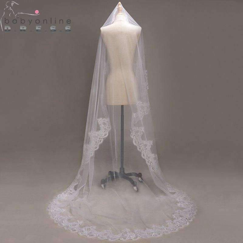 Planet Gates 3 Meter Ivory White Luxury Cathedral Wedding Veil Hot Sale Wedding Accessories Long Bridal Veils velos de novia