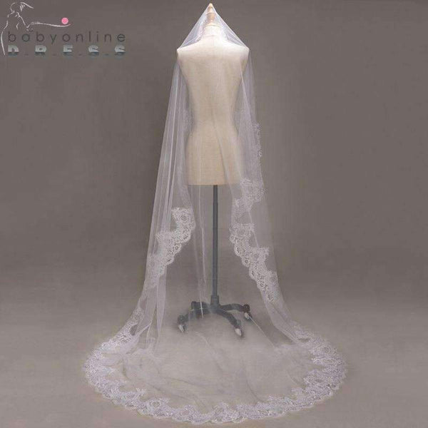 Planet Gates 3 Meter Ivory White Luxury Cathedral Wedding Veil Hot Sale Wedding Accessories Long Bridal Veils velos de novia