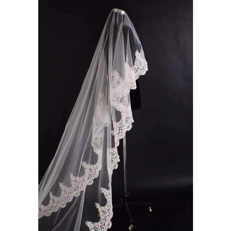 Planet Gates 3 Meter Ivory White Luxury Cathedral Wedding Veil Hot Sale Wedding Accessories Long Bridal Veils velos de novia