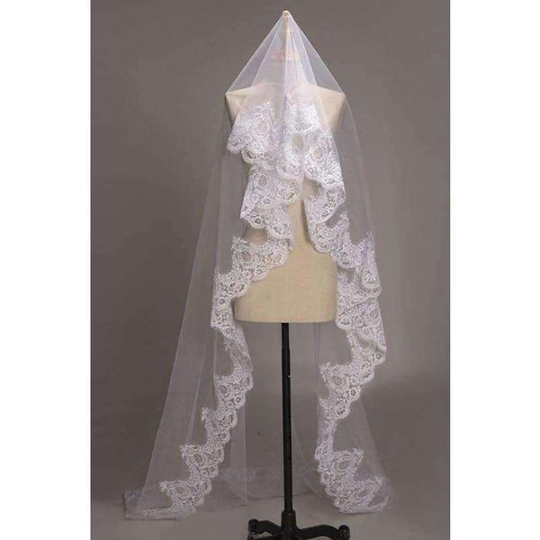 Planet Gates 3 Meter Ivory White Luxury Cathedral Wedding Veil Hot Sale Wedding Accessories Long Bridal Veils velos de novia