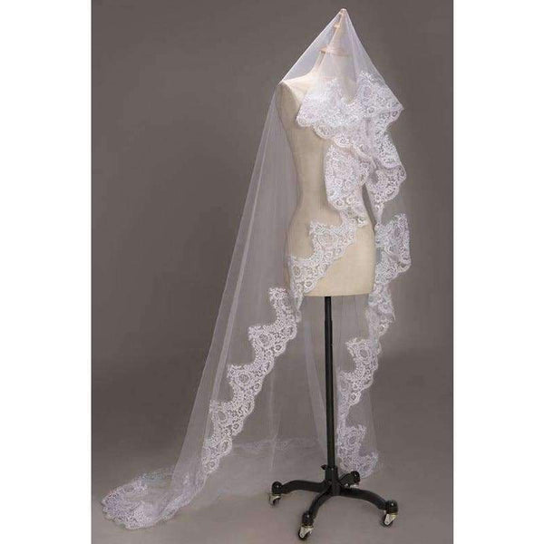 Planet Gates 3 Meter Ivory White Luxury Cathedral Wedding Veil Hot Sale Wedding Accessories Long Bridal Veils velos de novia