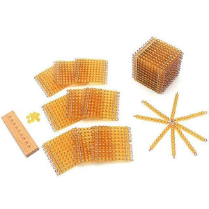 Planet Gates 3 Montessori Materials Bead Math Toy Gold Beads Symbols With Trays Decimal Bank Game Decimals Learning for Preschool Student Gift