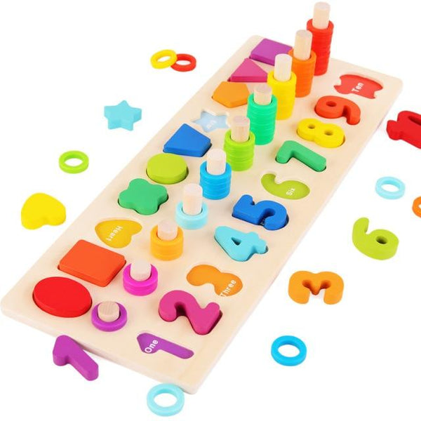 Planet Gates 3 Montessori Wooden Math Toys Educational Teaching Aids Figure Matching Puzzle Preschool Busy Board Geometry Digital Toy Kids Gift