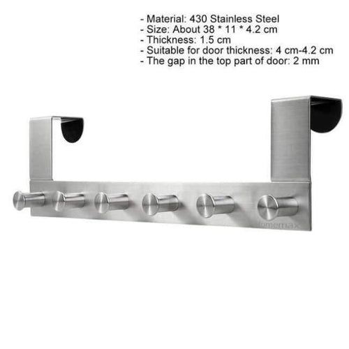 Planet Gates 3 Multifunctional Stainless Steel Hook Rack Hook Rail Coat Rack Home Storage Organization for Kitchen Bedroom Bathroom