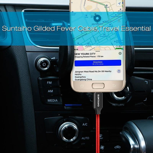 Planet Gates [3 PACK]Micro USB Cable 5V2.5A Fast Charging Cable Suntaiho Nylon Braid USB Cable Data Charger Cable for Samsung Xiaomi LG Phone