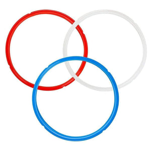 Planet Gates 3 Pack Silicone Sealing Ring for Instant Pot Accessories 6 Quart Seal Lasting BPA-Free Blue Red White