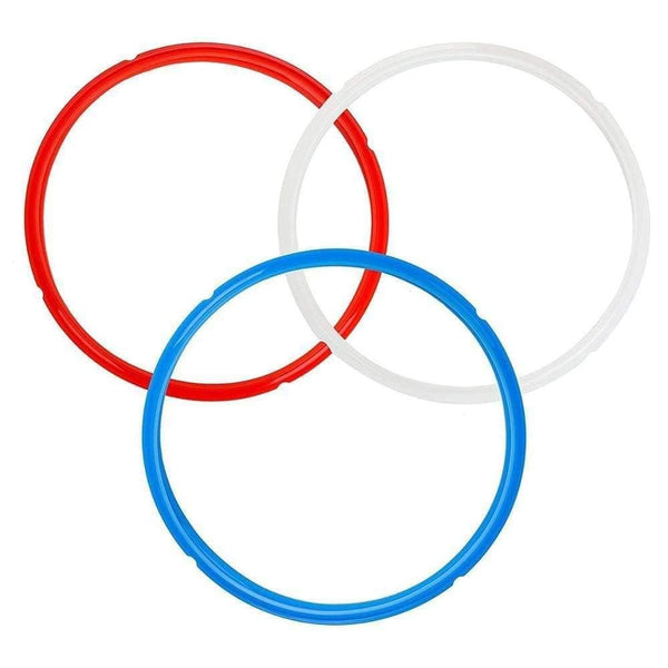 Planet Gates 3 Pack Silicone Sealing Ring for Instant Pot Accessories 6 Quart Seal Lasting BPA-Free Blue Red White