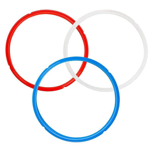 Planet Gates 3 Pack Silicone Sealing Ring for Instant Pot Accessories 6 Quart Seal Lasting BPA-Free Blue Red White