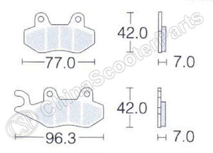 Planet Gates 3 Pairs Semi metallic Front Rear Brake Pad For KAZUMA STELS 500GT 500CC ATV UTV