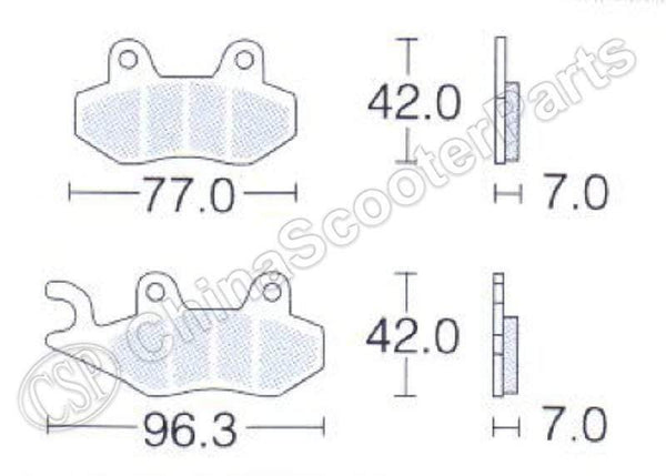 Planet Gates 3 Pairs Semi metallic Front Rear Brake Pad For KAZUMA STELS 500GT 500CC ATV UTV