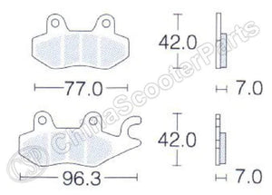 Planet Gates 3 Pairs Semi metallic Front Rear Brake Pad For KAZUMA STELS 500GT 500CC ATV UTV