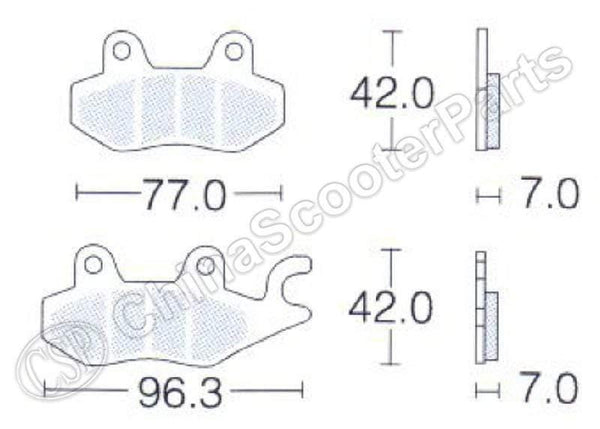 Planet Gates 3 Pairs Semi metallic Front Rear Brake Pad For KAZUMA STELS 500GT 500CC ATV UTV