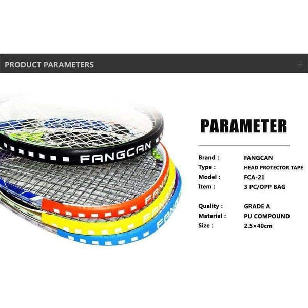 Planet Gates 3 pc/pack FANGCAN Tennis/Squash Protection Tape PU Composite Tennis/Squash Racket Head Protector