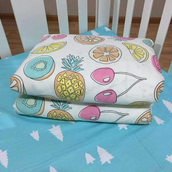 Planet Gates 3 Pcs 100%Cotton Crib Bed Linen Kit Cartoon Baby Bedding Set Includes Pillowcase Bed Sheet Duvet Cover Without Filler