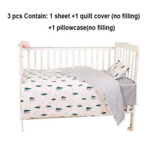 Planet Gates 3 pcs 3pcs to 7 pcs Cotton Baby Bedding Set Green Tree Design Cotton Baby Bed Linens Baby Cot Bumper