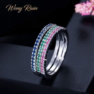 Planet Gates 3 PCS 925 Sterling Silver Created Moissanite Gemstone Wedding Engagement Diamonds Ring Sets Fine Jewelry Wholesale