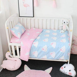 Planet Gates 3 Pcs Baby Bedding Set For Girls Pure Cotton Woven Cartoon Crib Bed Linen For Children Include Duvet Cover Flat Sheet Pillowcase