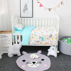 Planet Gates 3 Pcs Baby Bedding Set For Girls Pure Cotton Woven Cartoon Crib Bed Linen For Children Include Duvet Cover Flat Sheet Pillowcase