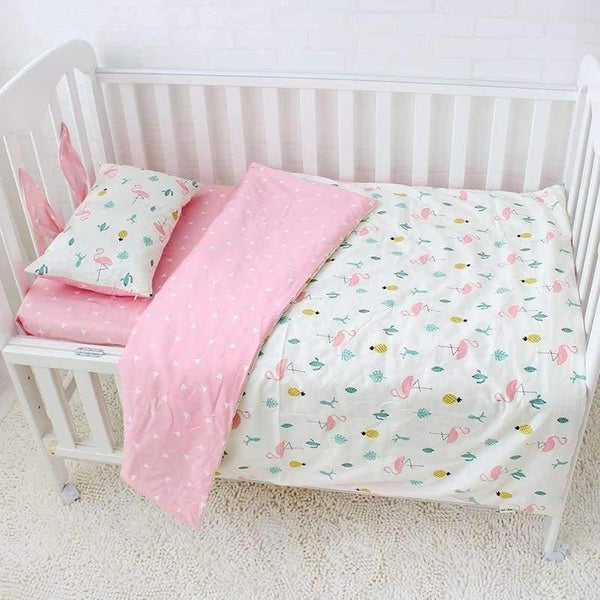 Planet Gates 3 Pcs Baby Bedding Set For Girls Pure Cotton Woven Cartoon Crib Bed Linen For Children Include Duvet Cover Flat Sheet Pillowcase