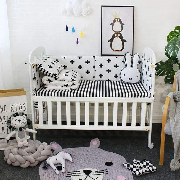 Planet Gates 3 Pcs Baby Cot Bedding Set Soft Breathable Cotton Bed Linen For Children Including Quilt Pillow Bumper Flat Sheet Cradle Kit For Kids