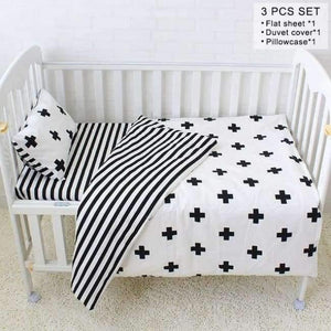 Planet Gates 3 Pcs Baby Cot Bedding Set Soft Breathable Cotton Bed Linen For Children Including Quilt Pillow Bumper Flat Sheet Cradle Kit For Kids