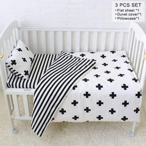 Planet Gates 3 Pcs Baby Cot Bedding Set Soft Breathable Cotton Bed Linen For Children Including Quilt Pillow Bumper Flat Sheet Cradle Kit For Kids