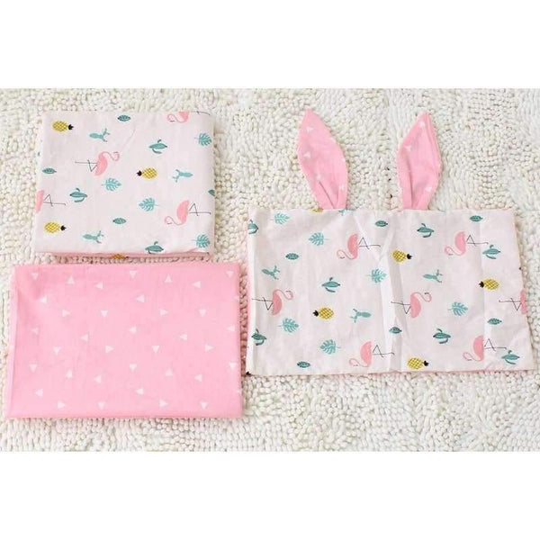 Planet Gates 3 Pcs Set Baby Bedding Set Flamingo Pattern Crib Kit Including Cot Bumper Flat Sheet Pillowcase Duvet Cover Baby Bed Hanging Bag For Girls