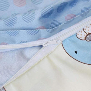 Planet Gates 3 Pcs Set Baby Bedding Set Pure Cotton Flamingo Grey Cloud Pattern Crib Kit Including Pillowcase Duvet Cover Cot Flat Sheet