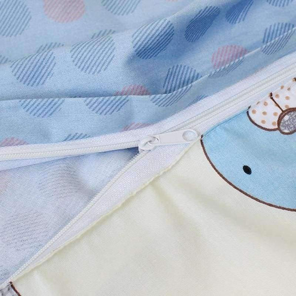 Planet Gates 3 Pcs Set Baby Bedding Set Pure Cotton Flamingo Grey Cloud Pattern Crib Kit Including Pillowcase Duvet Cover Cot Flat Sheet