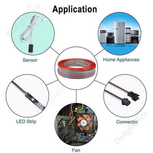 Planet Gates 3 Pin LED Wire 2 4 5 6 Core 22AWG Extension Cable JST Connector Electrical Wires Cable For WS2812B RGB RGBW LED Strip Automotive